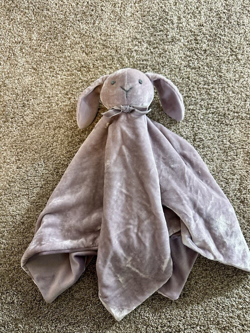 Plush Lovey Pottery Barn Kids Security Blanket Purple Bunny Ears 19-20”